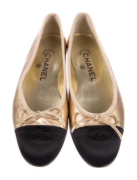 chanel gold ballet flats|chanel ballet flats on sale.